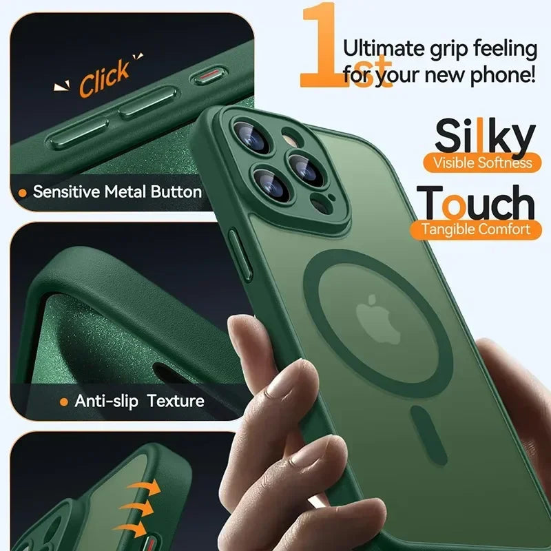Luxury Frosted Phone Case For Pro Max Plus 17 Air 16e For Magsafe Cover