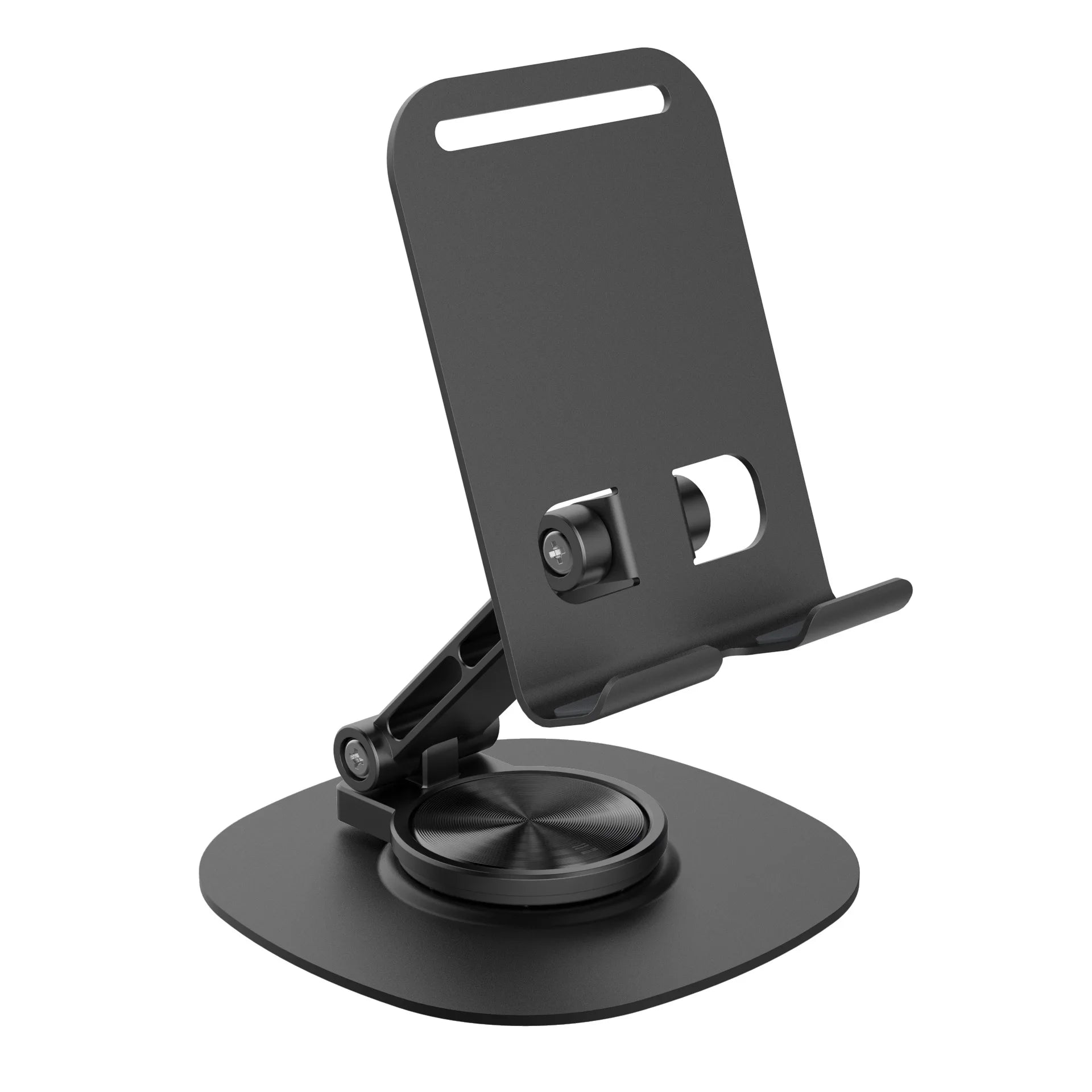 Aluminum Alloy Foldable Desktop Phone Stand with 360° Rotating Metal Base