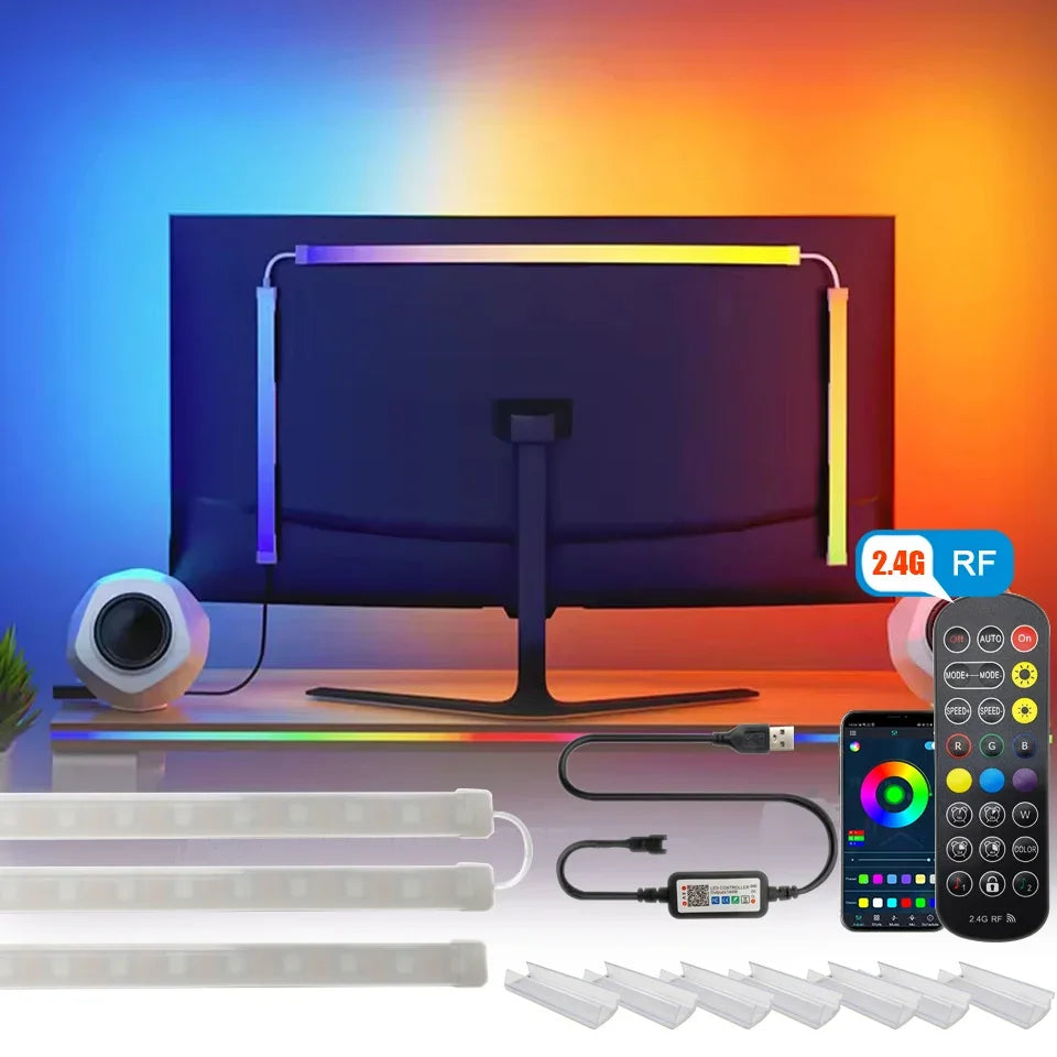 Computer Screen Light Strip Monitor RGBIC Bluetooth LED Lights Game Room