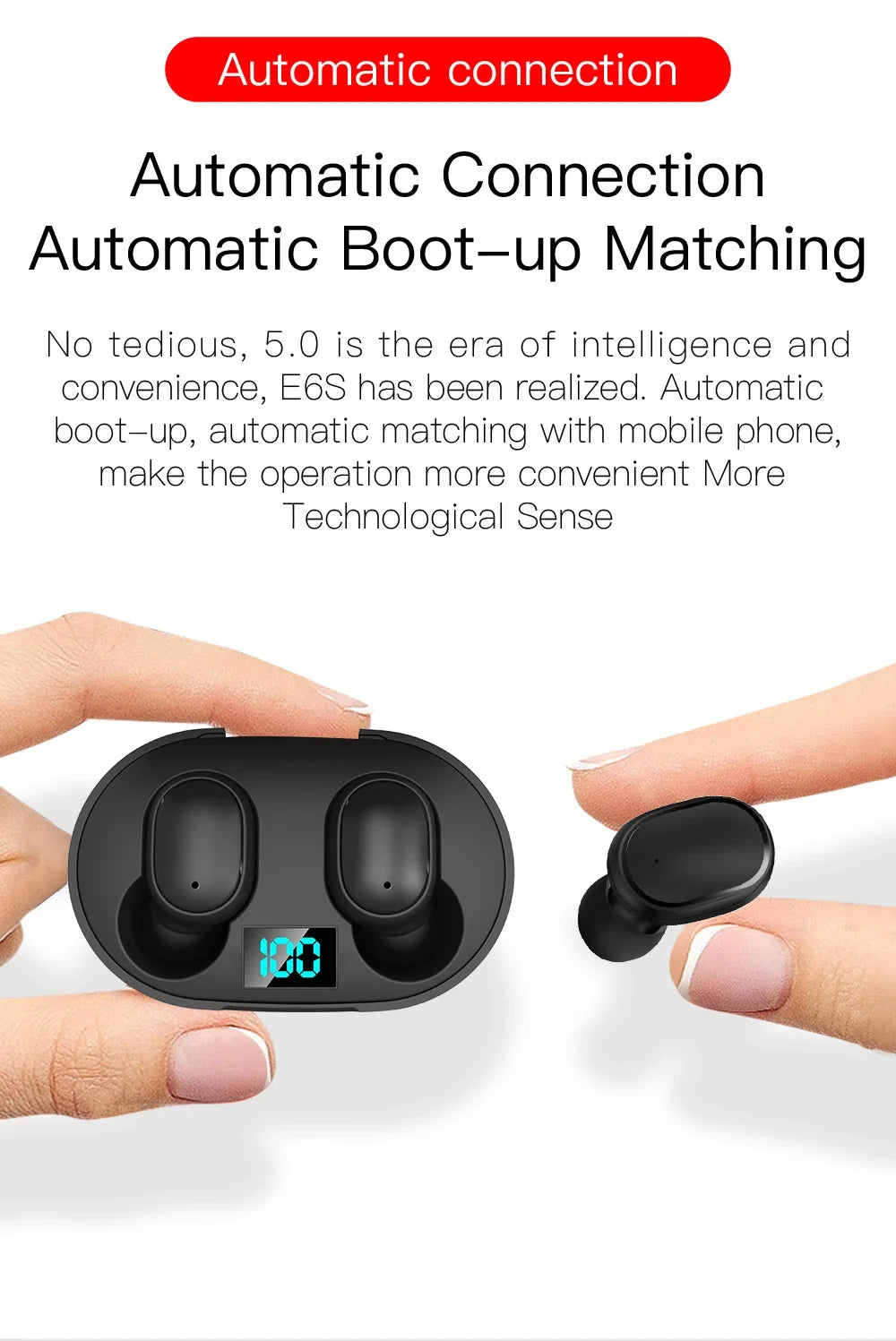 E6S TWS Wireless Headphones Sports Waterproof Bluetooth 5.0 Earphone