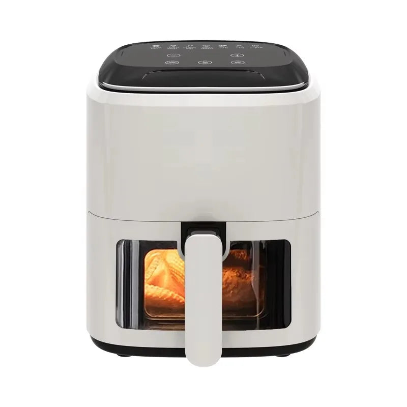 New Electric Air Fryer Smoke- 5.5L Capacity Smart Model Visible Cooking Eco-friendly Non-Stick Coating No Need Turn Over