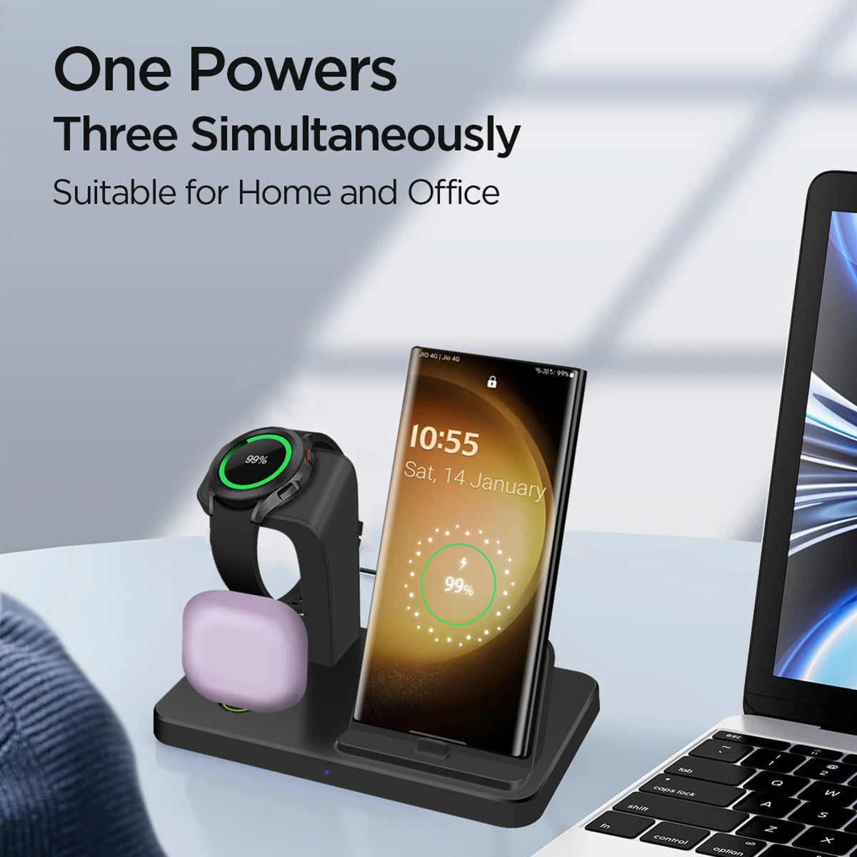 Charging Station for Samsung Type C Fast Wireless Charger Dock Stand