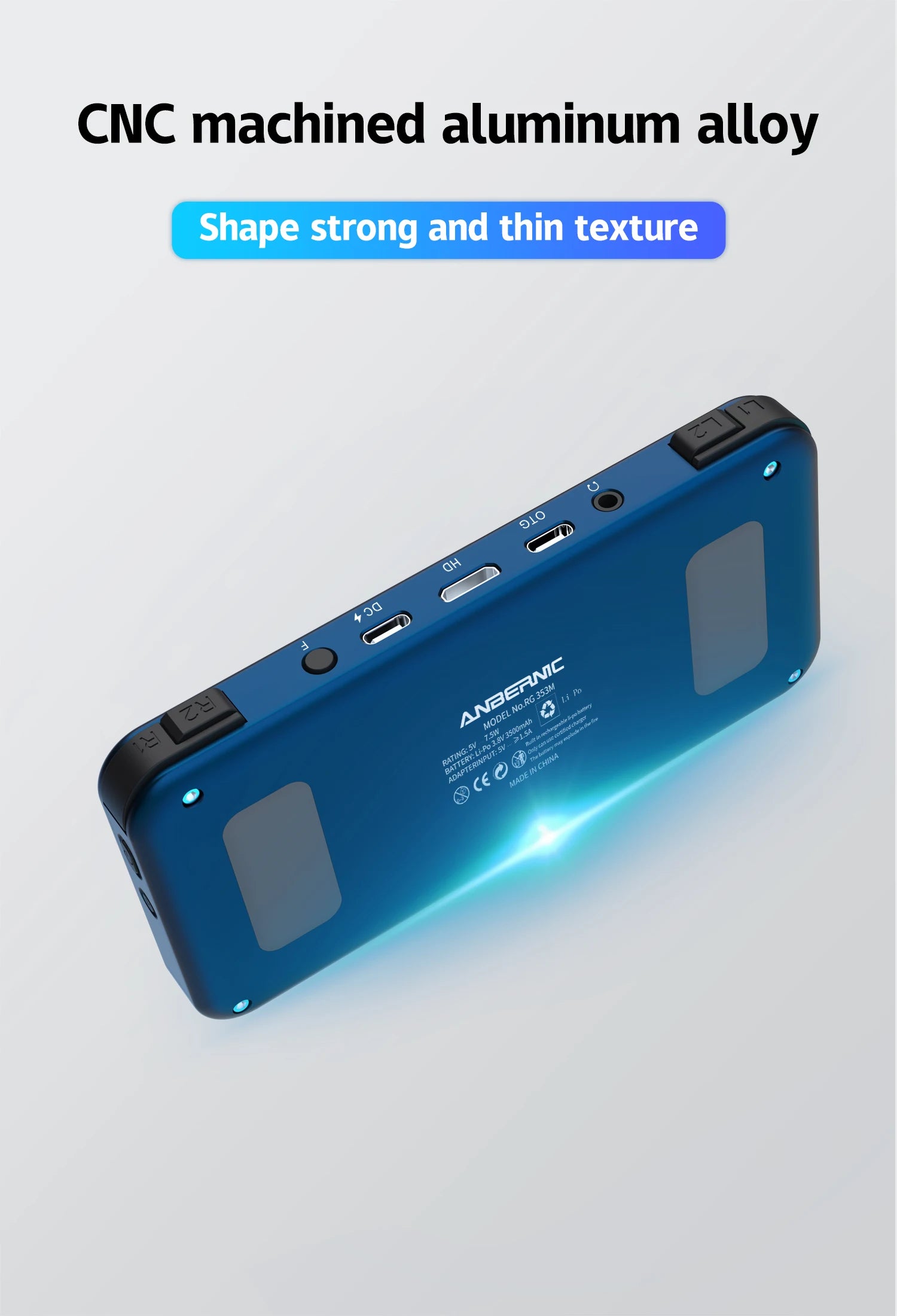 Anbernic RG353M Handheld Game Console Aluminum Alloy Shell 3.5 Inch Multi-touch Screen Dual OS HDMI-compatible Player 4400 Games