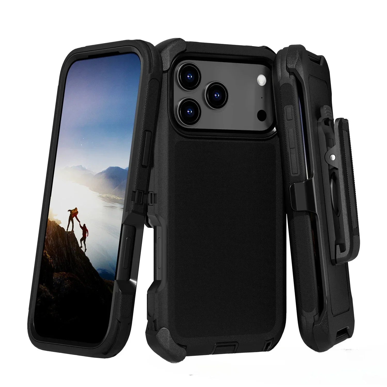 Rugged Shockproof Case with Belt Clip 2-Tone Design Heavy Duty Protection