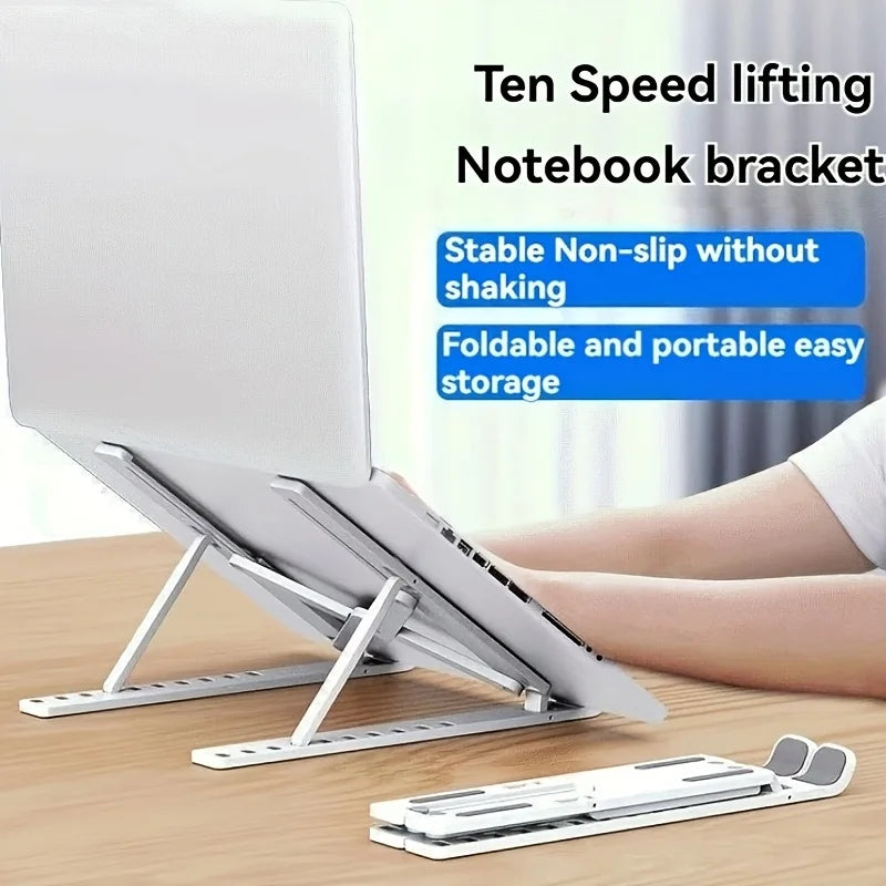 White Adjustable Laptop Stand  Desktop Holder Foldable Portable Bracket