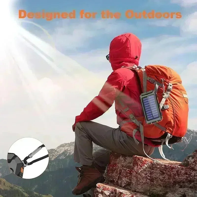 Outdoor Power Non-Stop: 10000mAh Solar Power Bank Fast Charge Bright