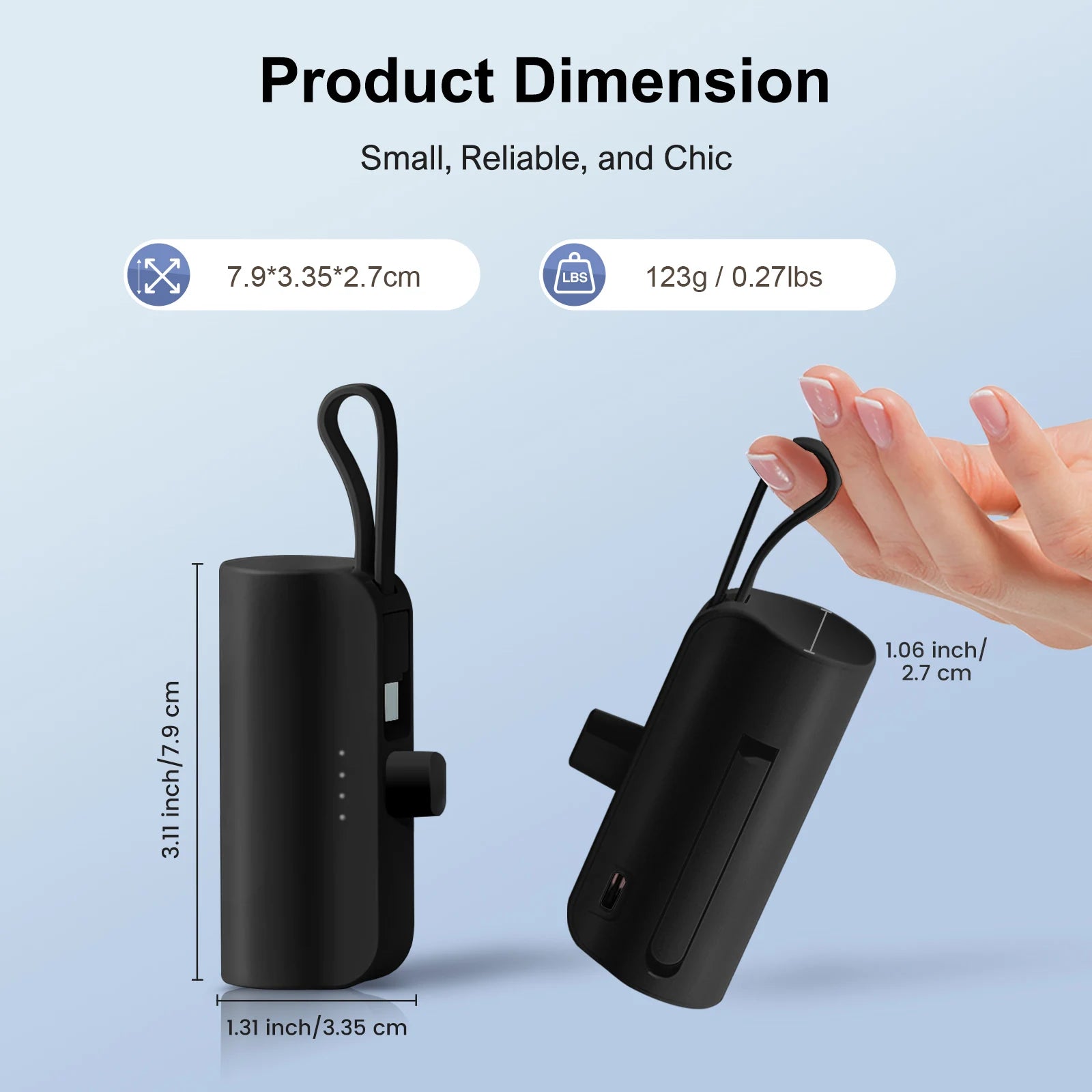 Mini Power Bank Portable 4500mAh Power Phone Charger Capsule Dual USB