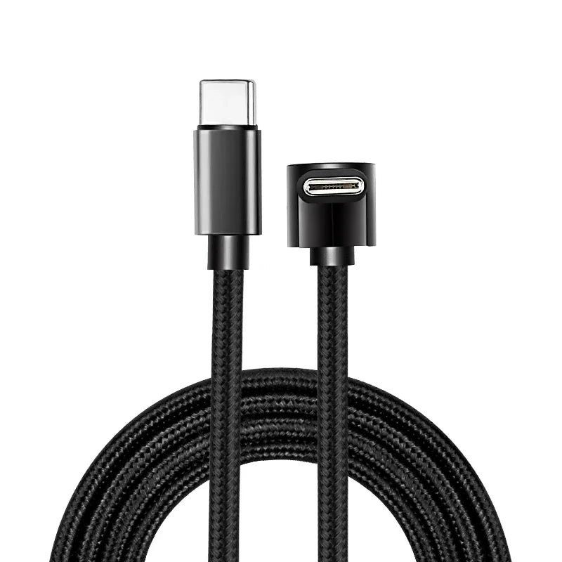 Nylon Braided Data Cable 90 Degree Elbow Line USB C To USB C PD Cable