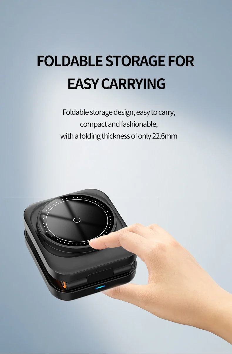 3 in 1 Foldable Charging Station Fast Magnetic Wireless Charger Stand