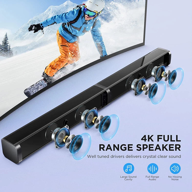 Bluetooth Speaker 5.0 Home Theater System 3D Surround Sound Bar Remote