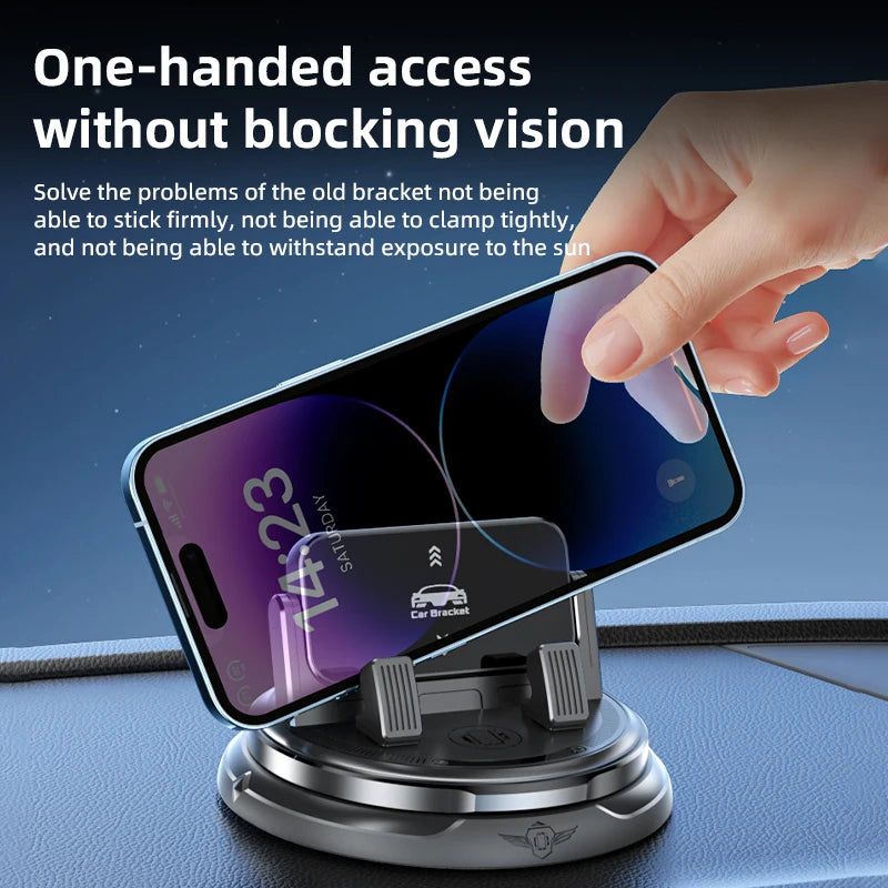 Lcars Car Dashboard Phone Holder, 360-Degree Rotatable, Multifunctional Phone Holder with Parking Number Plate, Special Support Stand for Car Navigation, Adhesive Base