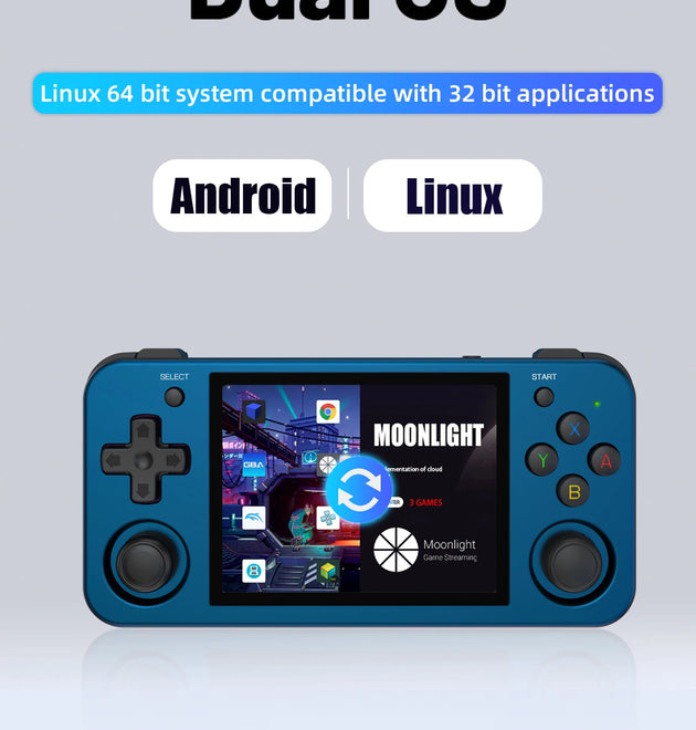 Anbernic RG353M Handheld Game Console Aluminum Alloy Shell 3.5 Inch Multi-touch Screen Dual OS HDMI-compatible Player 4400 Games