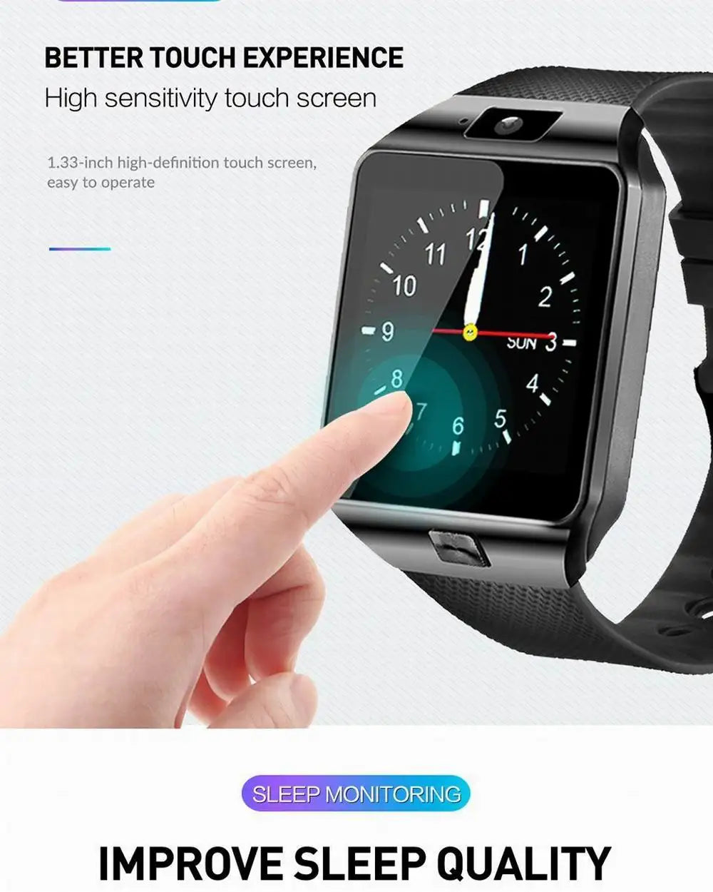 Smart Watch DZ09 Digital Touch Screen Q18 Bracelet Camera Bluetooth WristWatch SIM Card Smart Watch IOS Android Phones Support
