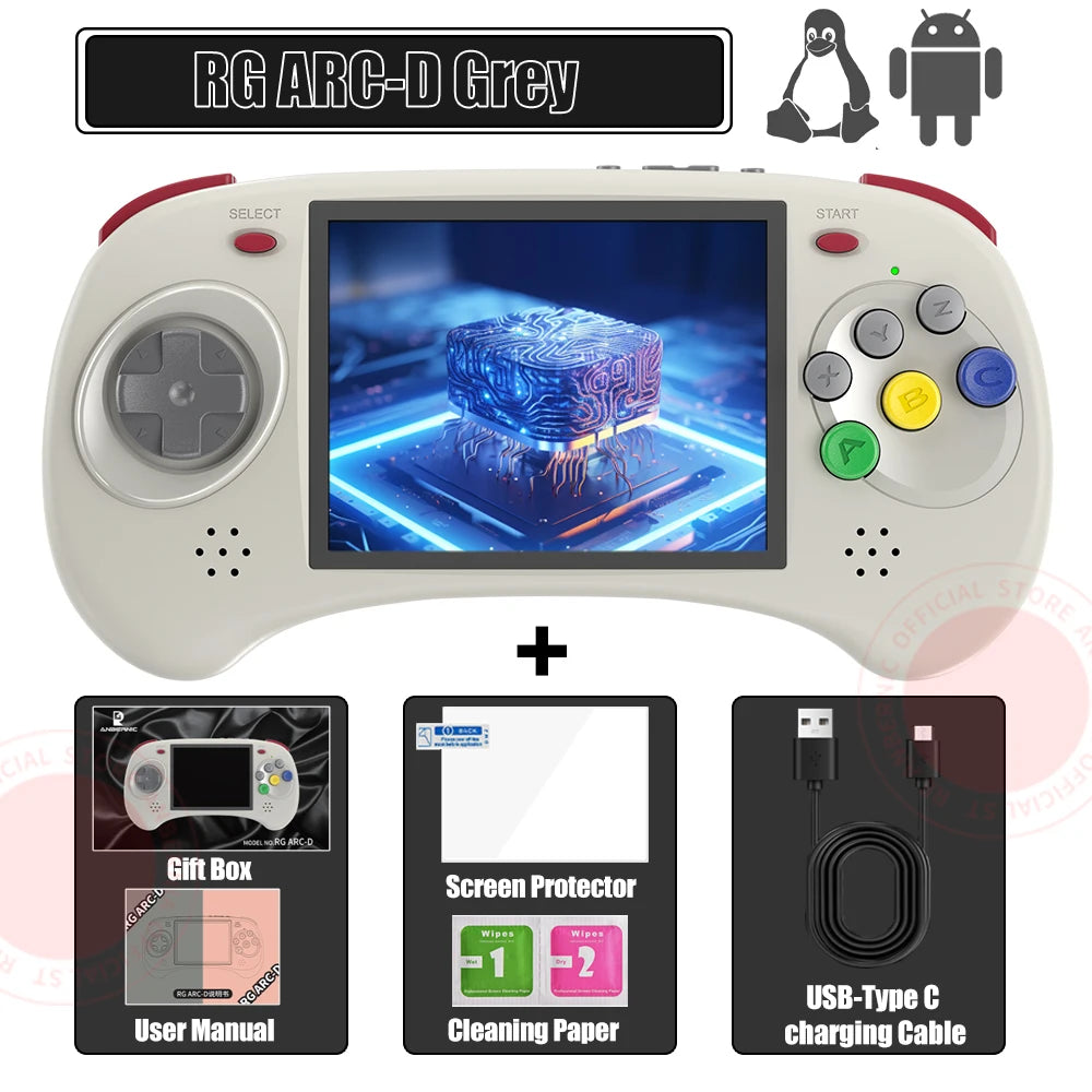 ANBERNIC RG ARC-D RG ARC-S Retro Games RK3566 4.0INCH 640*480 Handheld Game Console Emulator LINUX Android System 3500mAh HD-Out