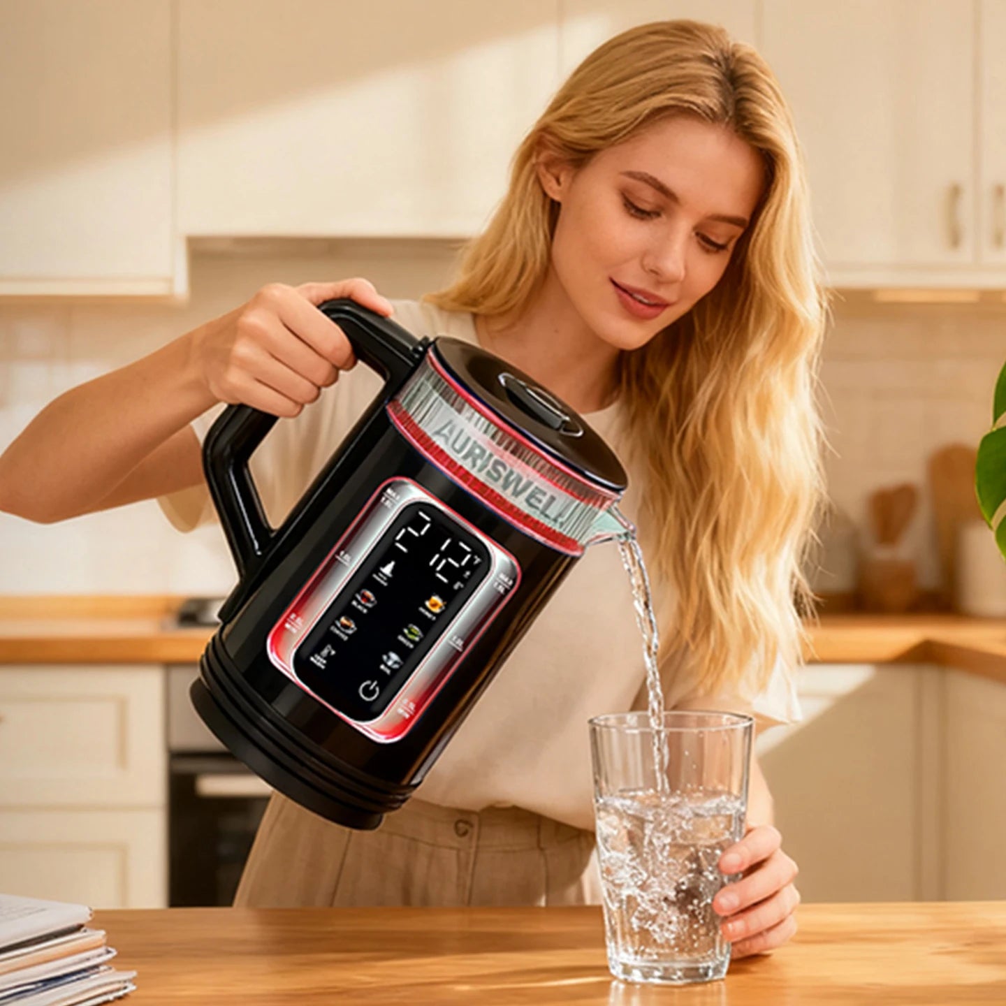 trix 1.5L Smart Electric Kettle, 6 Temperature Presets, FastBoil & 12H Keep Warm, ldeal for Tea ，Coffee， Milk and Honey,120V