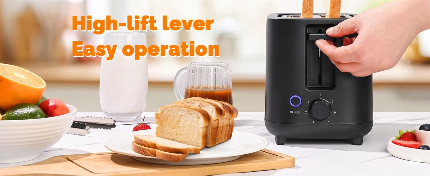 TomaChef  compact electric toaster 700W, with 7 heating Settings and a detachable breadcrumb tray, is perfect for toasting bread, bagels and waffles