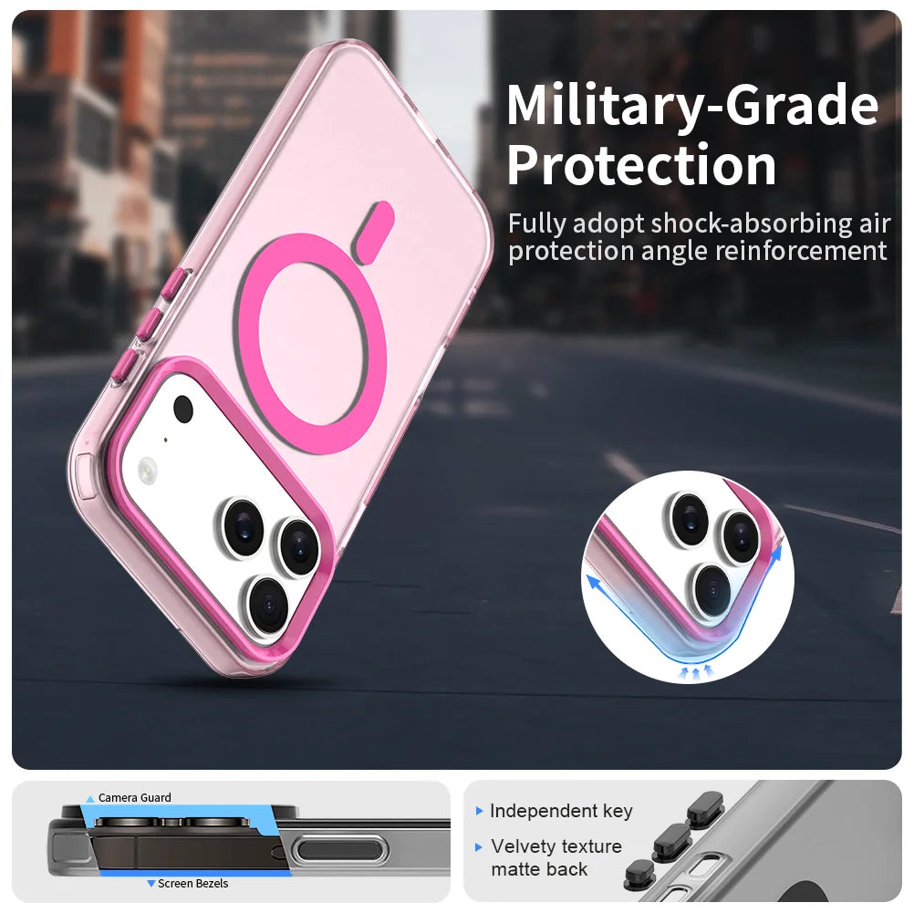 Matte Clear For Magsafe Wireless Charge Case for iPhone Max Military Shockproof
