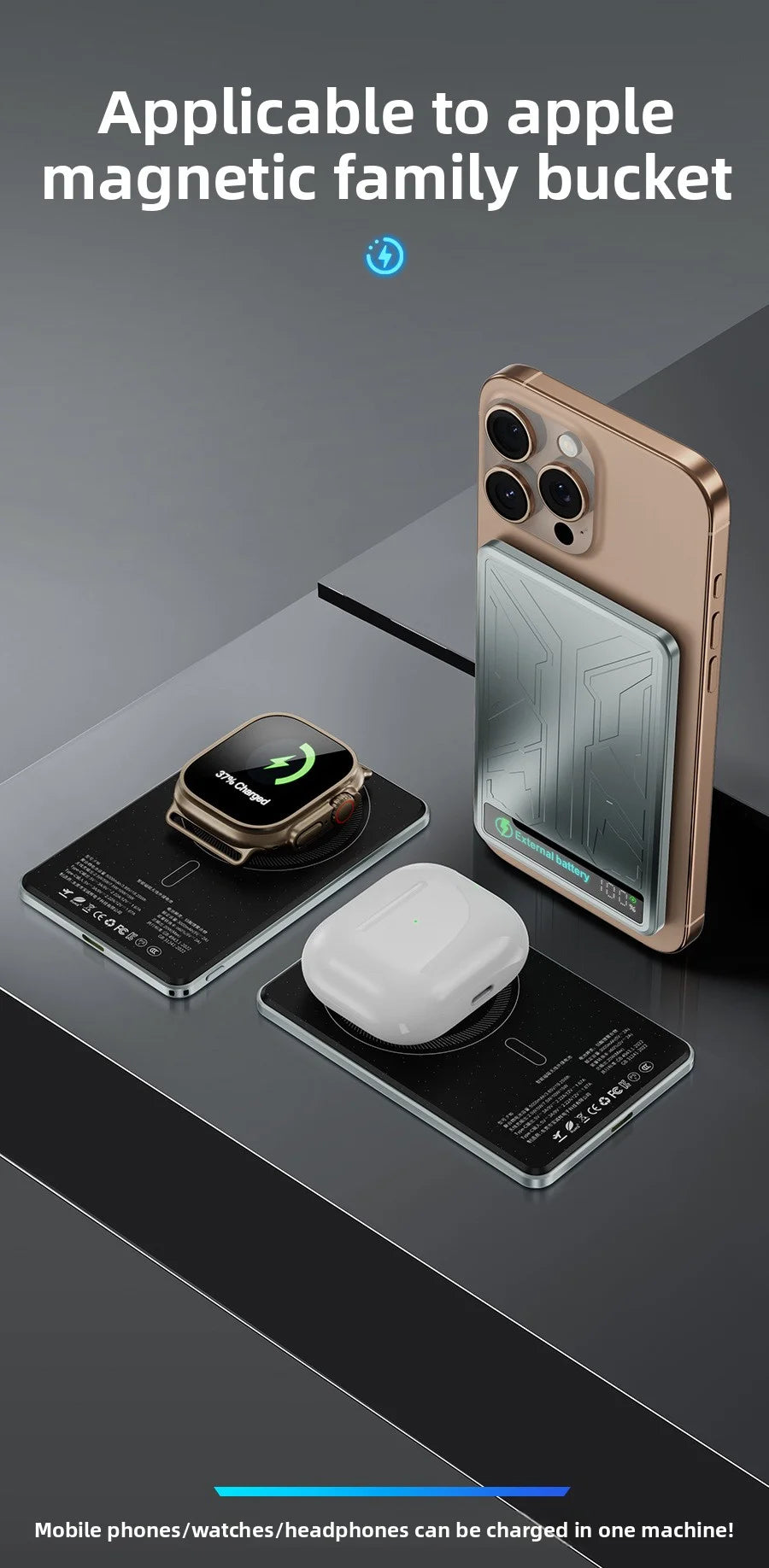 Mech Armor PD20W 5000mAh Magnetic Wireless USB C Type C Power Bank for MagSafe External Battery CCC China Aviation Safety banks