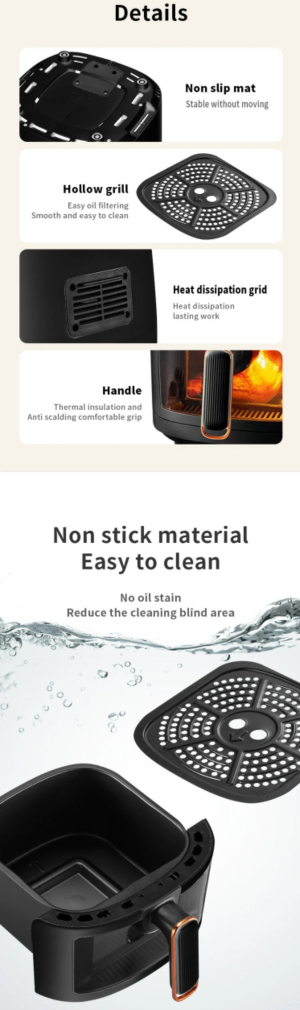 New 8L Large Capacity Air Fryer Multifunctional Visible Window Microcomputer Control for Home Commercial Use