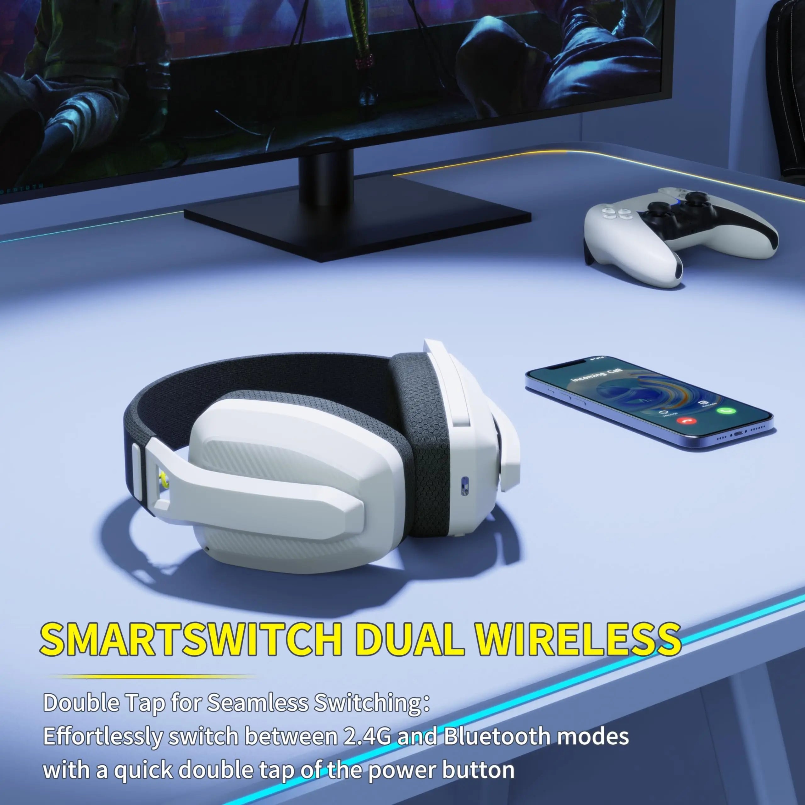 BINNUNE BW06 Bluetooth Headsets Gamer with Mic for Play station Wireless