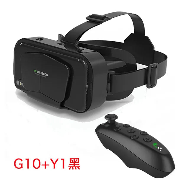 VR Glasses 3D Virtual Reality Box G10 IMAX Giant Screen Google Cardboard Helmet for 4.7-7inch Smartphone Matching Joystick