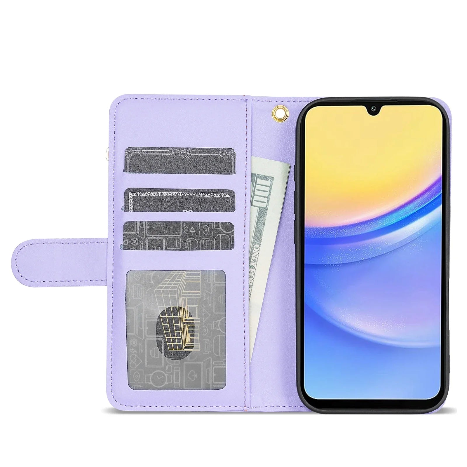 Wallet Small Fragrance Zipper Cardslot Kickstand Magnetic Flip Leather Case