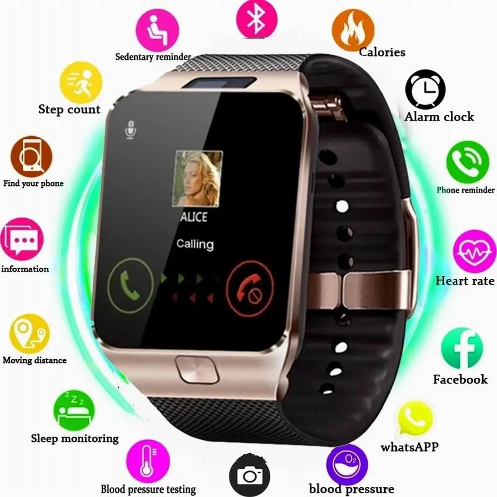 Smart Watch DZ09 Digital Touch Screen Q18 Bracelet Camera Bluetooth WristWatch SIM Card Smart Watch IOS Android Phones Support