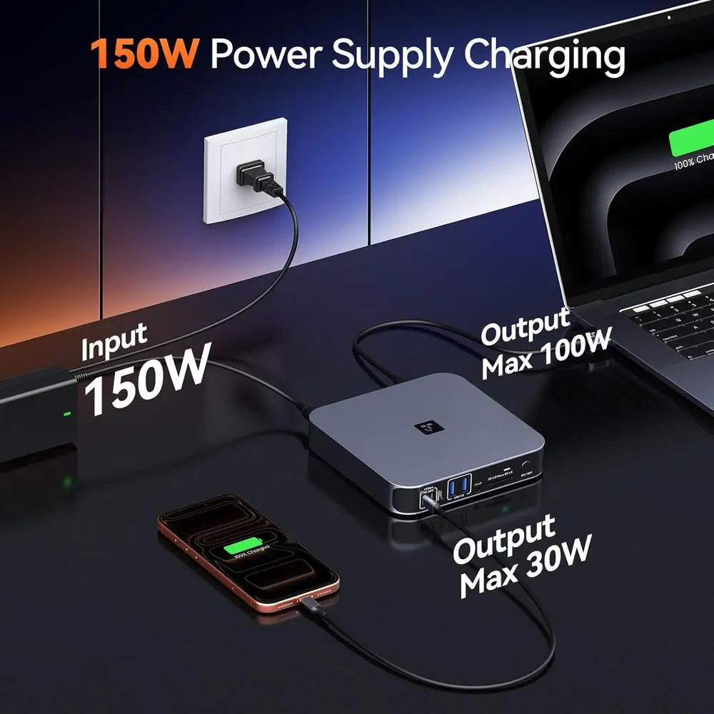 Universal 18-in-2 Docking Station for Dual Monitors, MacBook Pro USB-C