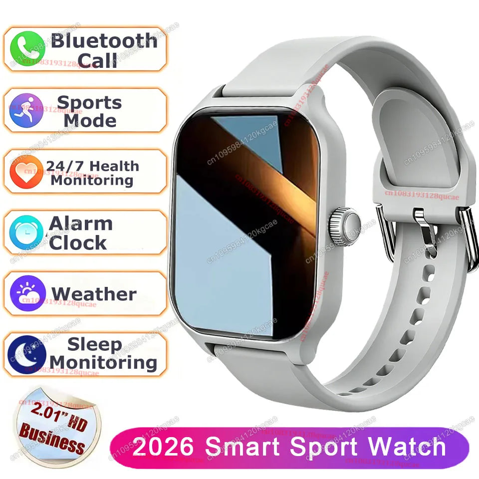 Smart Watch Men 2.01'' AMOLED Screen Waterproof Multiple Sport Mode Fitness HD Bluetooth Call Smartwatch Men Women Bracelet Hw12