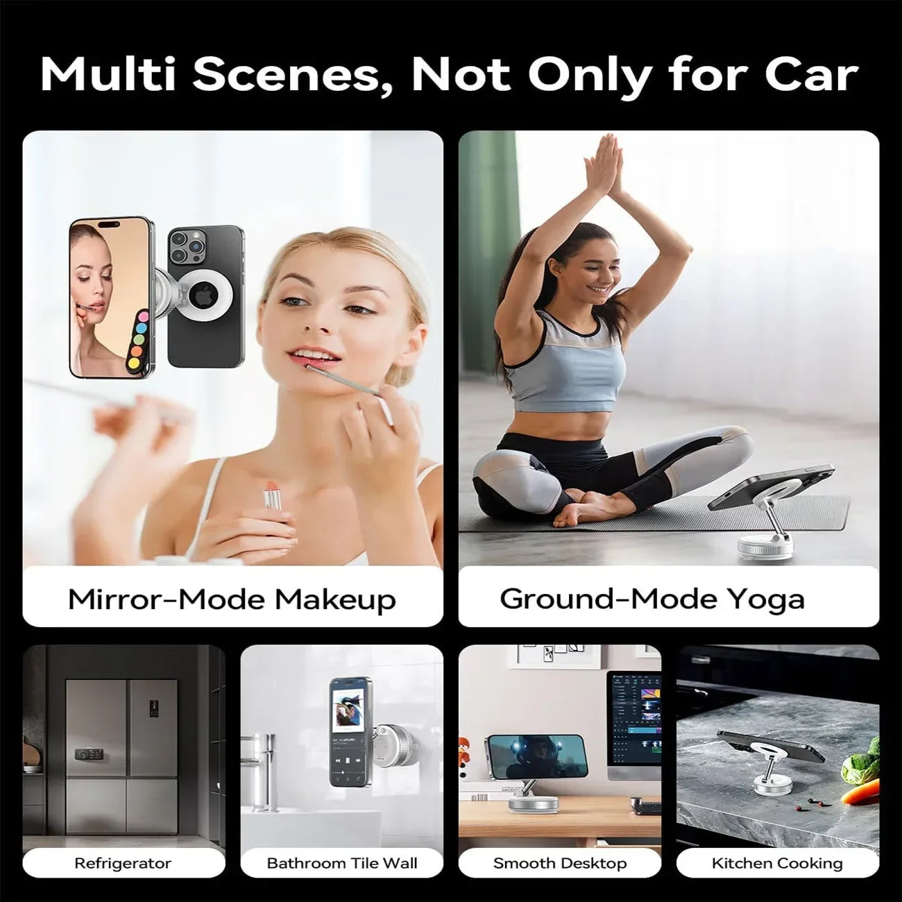 Adjustable Rotating Folding Magnetic Phone Holder Vacuum Suction Mag Stand