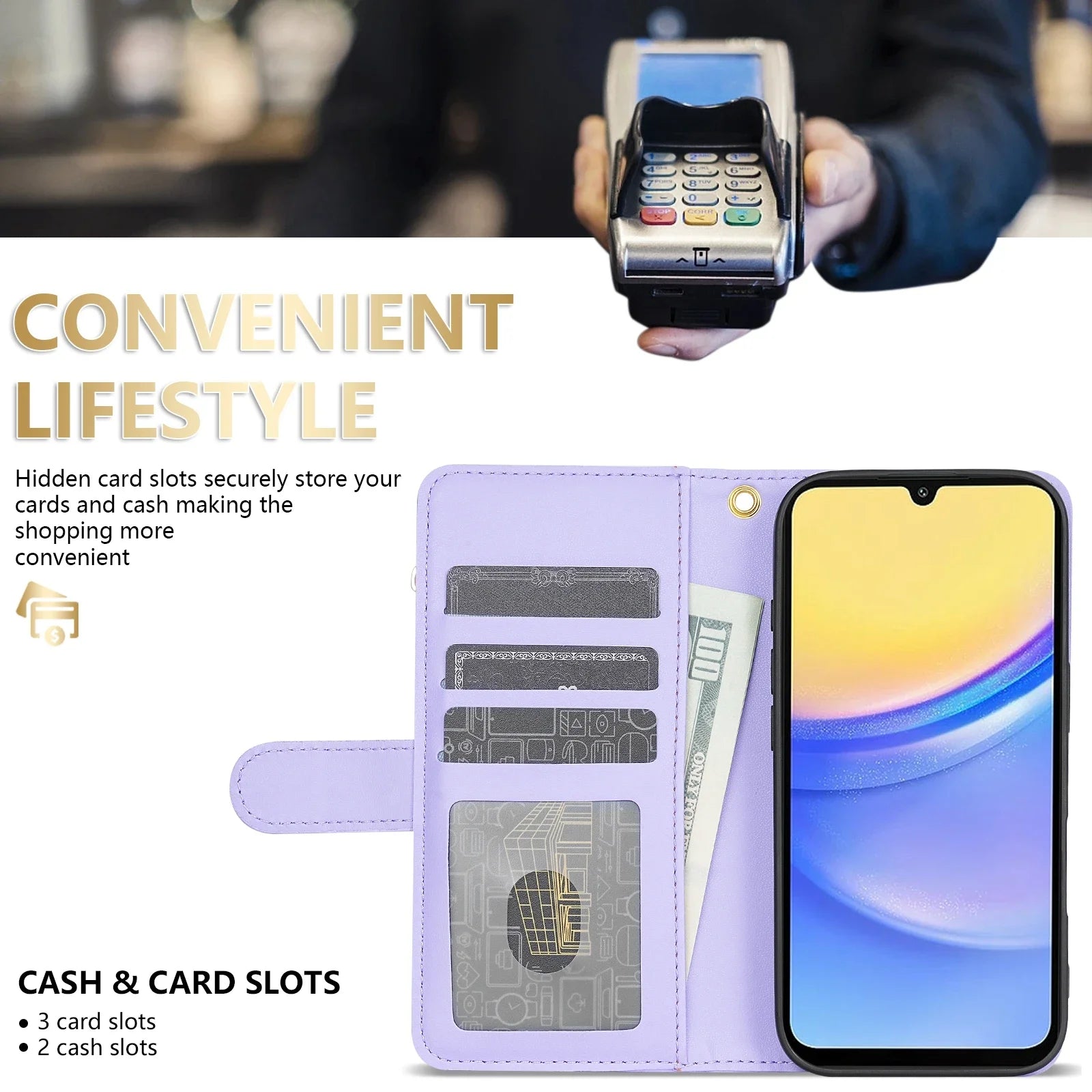 Wallet Small Fragrance Zipper Cardslot Kickstand Magnetic Flip Leather Case