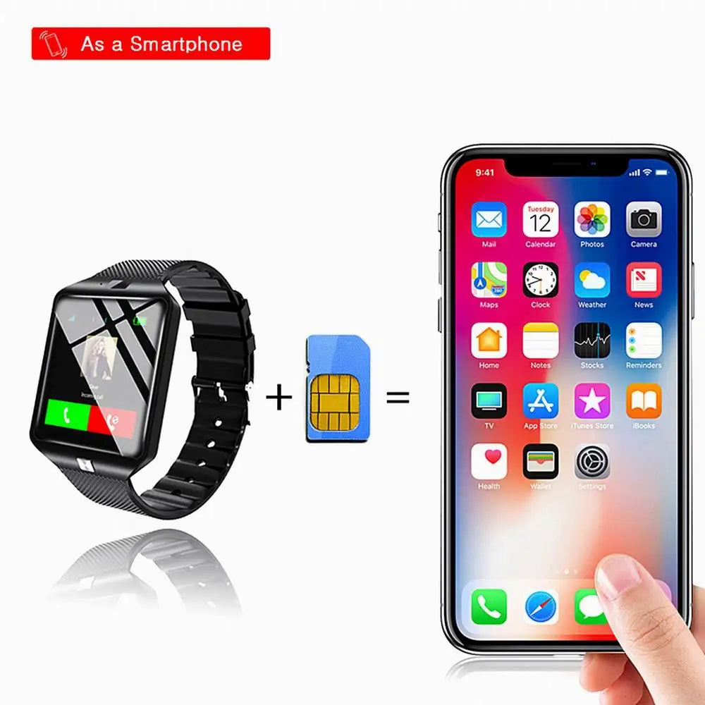 Smart Watch DZ09 Digital Touch Screen Q18 Bracelet Camera Bluetooth WristWatch SIM Card Smart Watch IOS Android Phones Support
