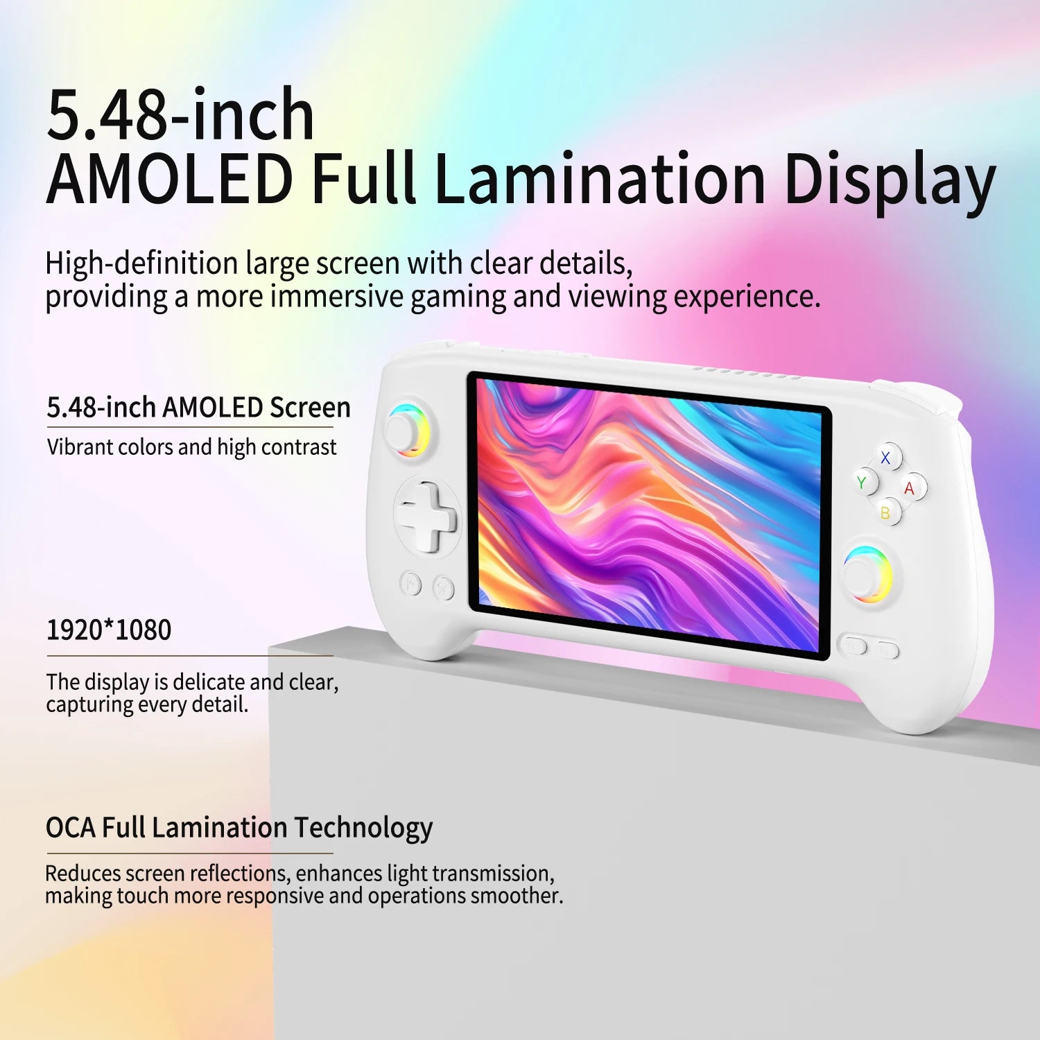 Anbernic RG557 Handheld Video Game Console Android 14 Gaming Console 5.48" AMOLED HD Screen Game Player WiFi 6E Bluetooth 5.3