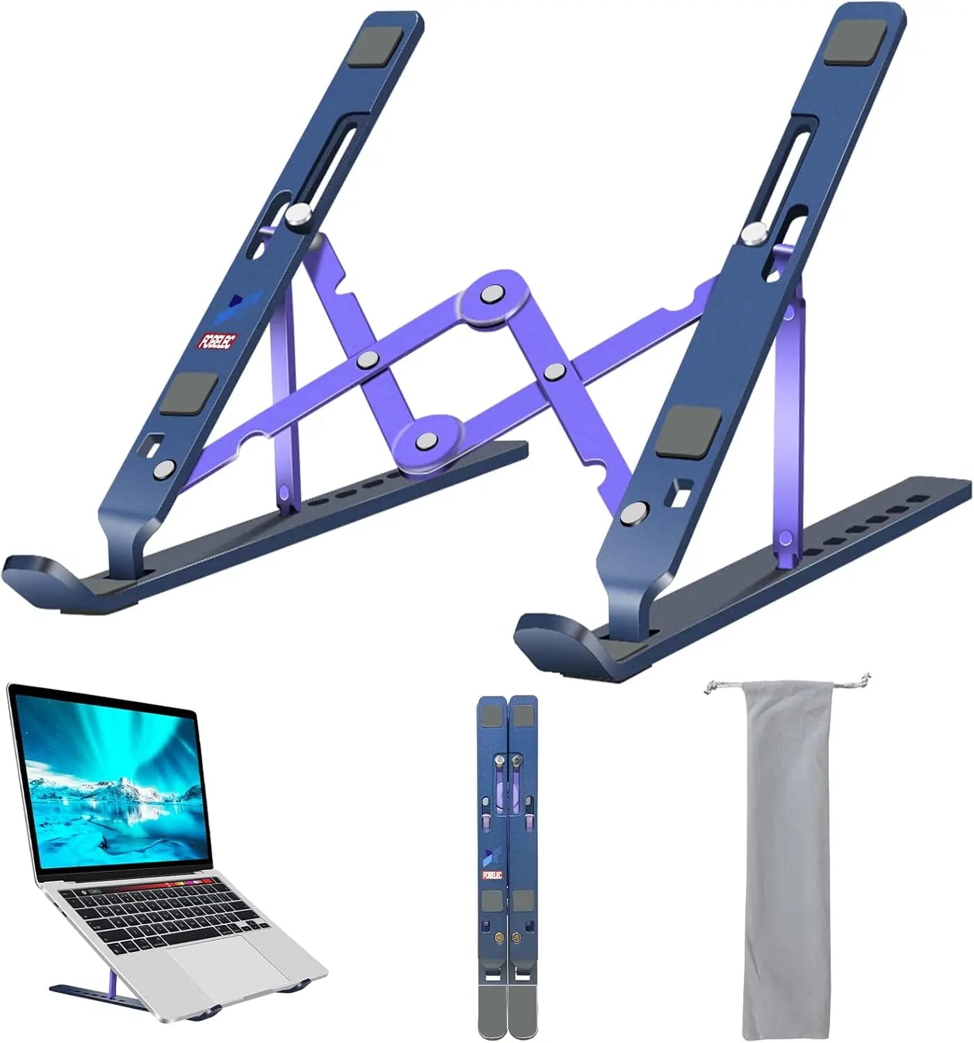Adjustable Aluminum Laptop Stand Foldable & Portable Holder Cooling Riser