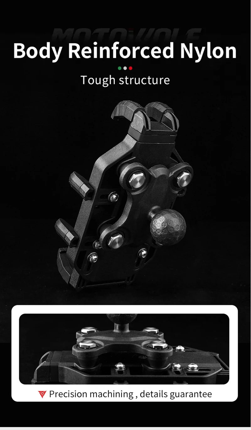 Motorcycle Wireless Charging Phone Holder Cradle 3.0 Quick Charger GPS Moto