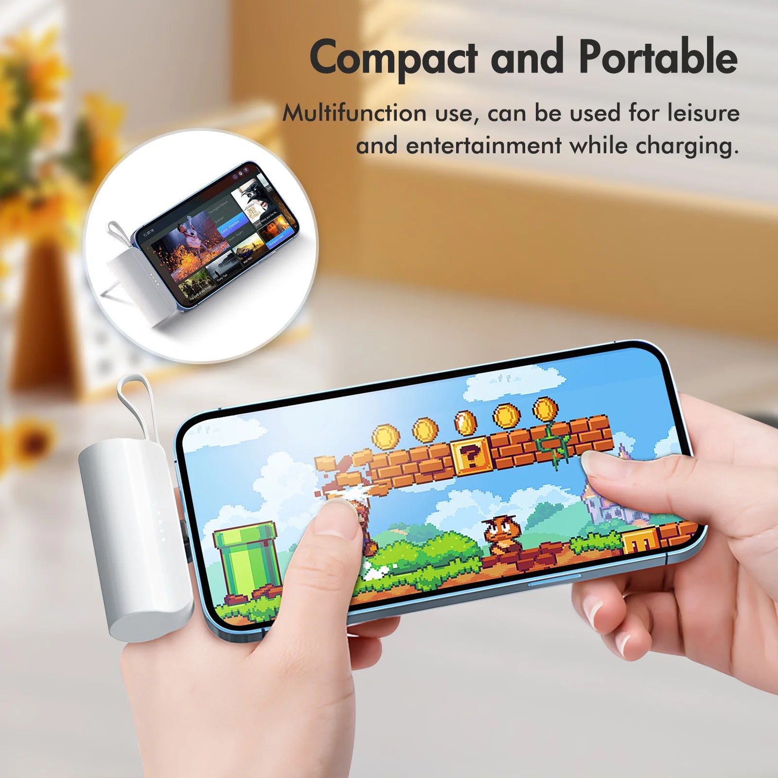 Mini Power Bank Portable 4500mAh Power Phone Charger Capsule Dual USB