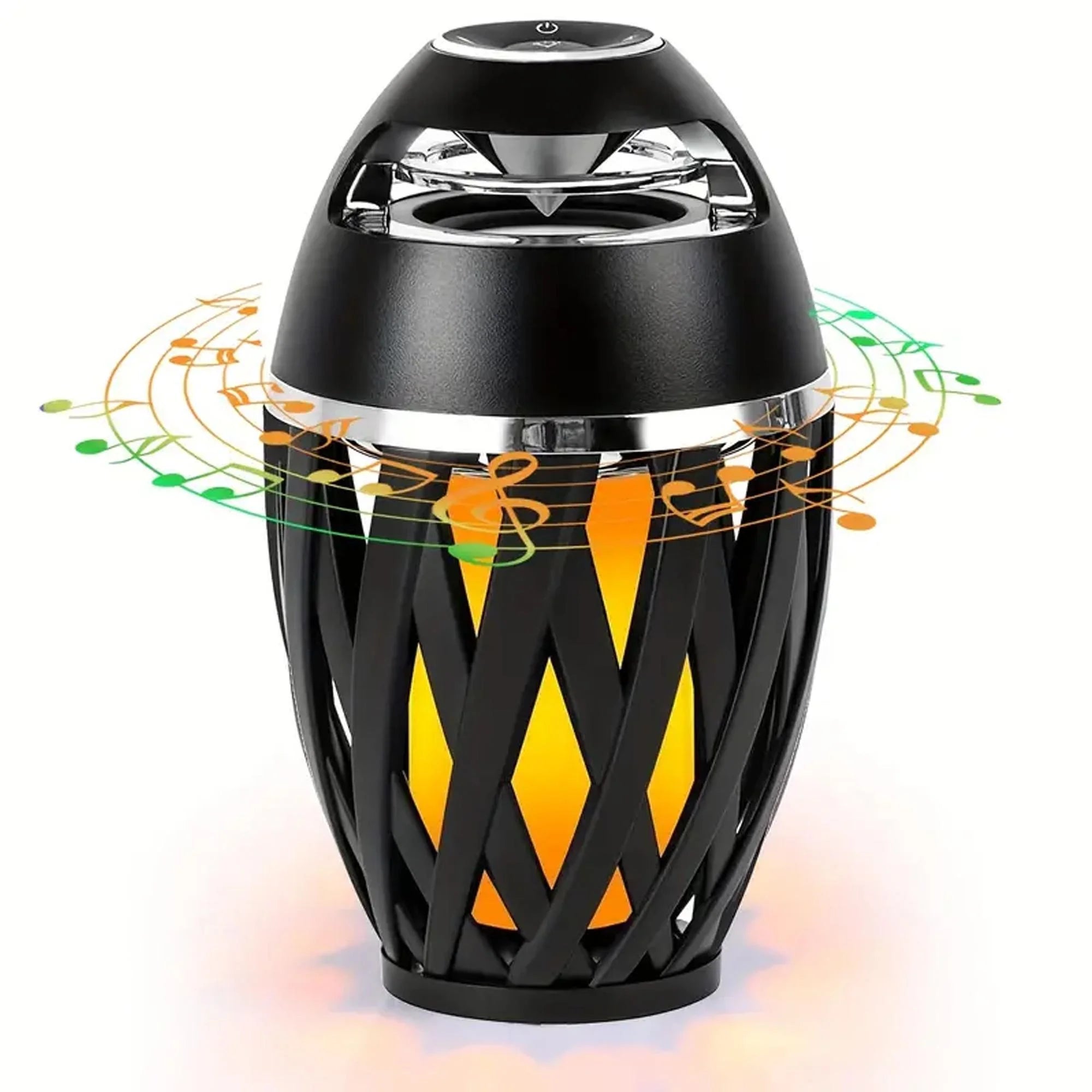 Portable Bluetooth 5.0 Flame Speaker with LED Torch 5W Bass Sound Camping