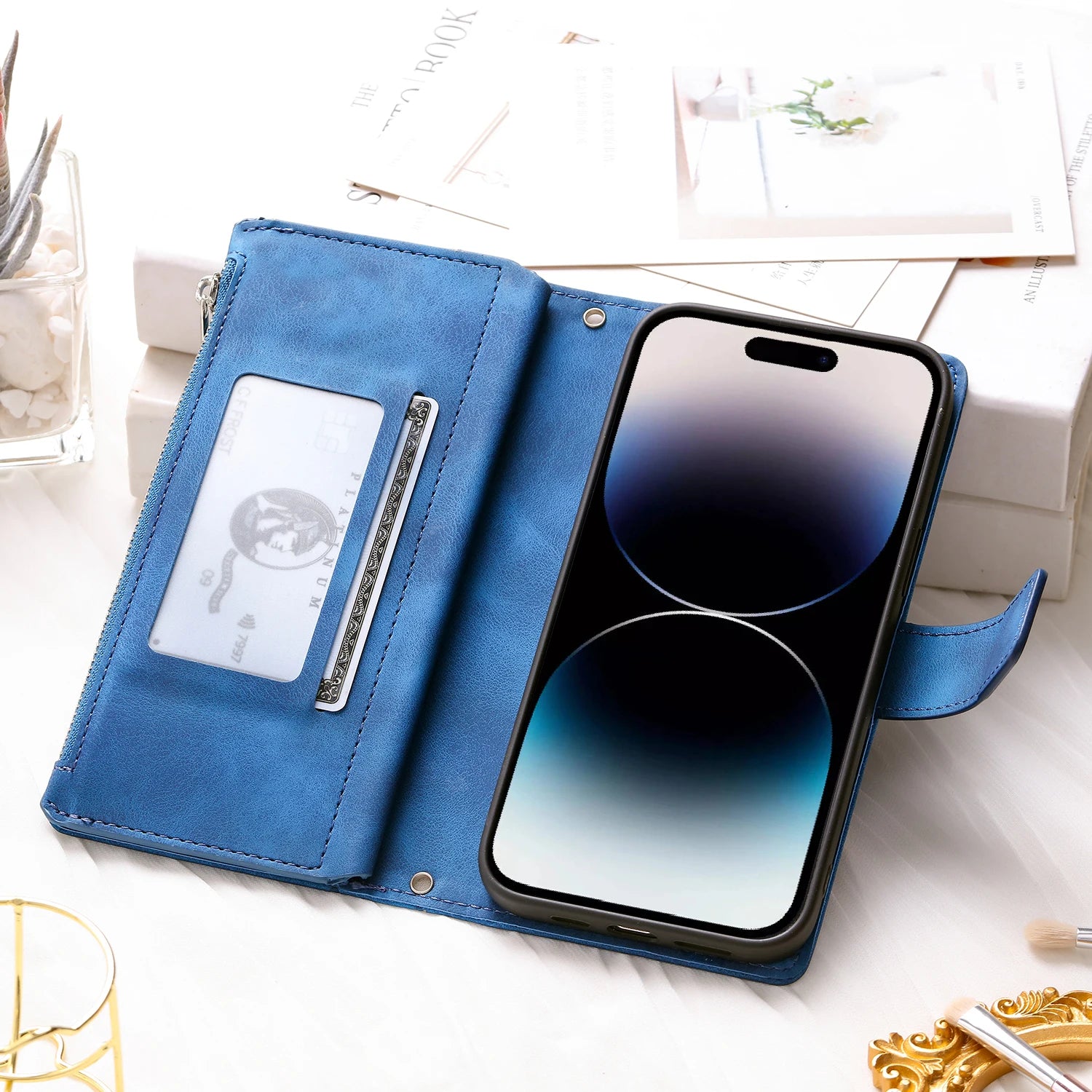 Leather Flip Case For Samsung Galaxy  Card Wallet Embossing Phone Bag