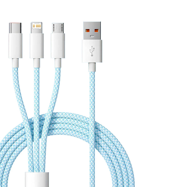 3 In 1 Fast Charging Cable For iPhone Xiaomi Poco Micro USB Type C Charger