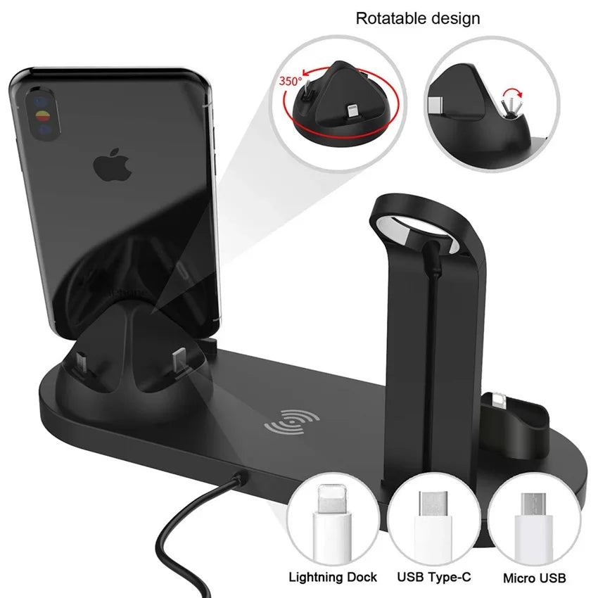 7 in 1 Wireless Charger Stand Pad For iPhone 17-12 Pro Max Apple Watch Airpods Pro iWatch 8 7 Fast Charging Dock Station