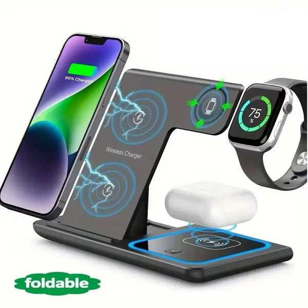 Wireless Charger Stand Pad Foldable Fast Charging Station Dock For iPhone