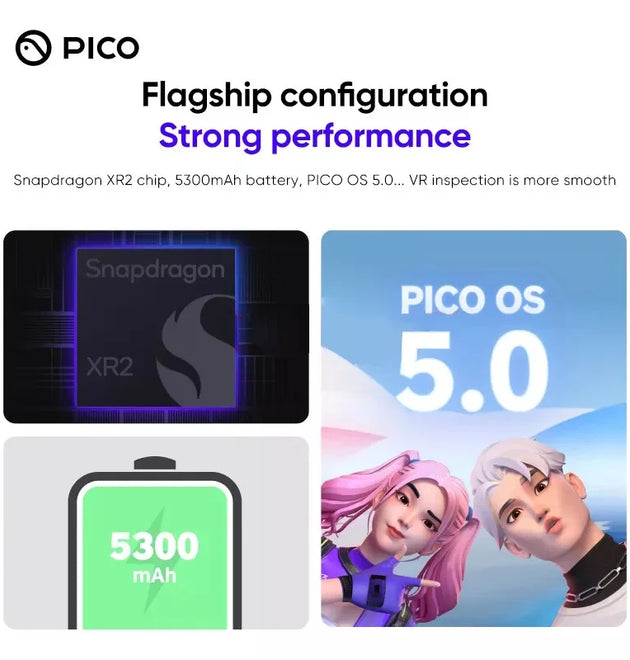 Original Pico4 VR Headset All-In-One Virtual Reality Pico 4 VR Glasses 4K+ Display For Metaverse & Stream VR 3D Gaming
