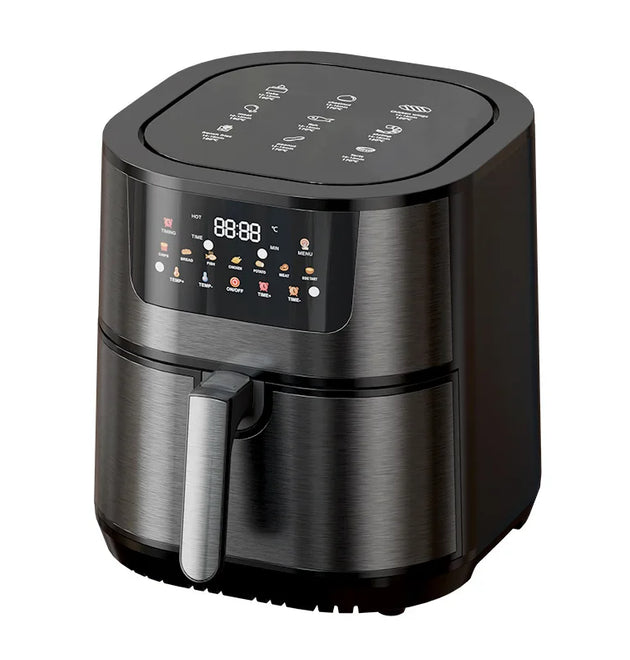 15L Large Capacity Stainless Steel Air Fryer Dual Heating Tubes Detachable Double Baskets Healthy Cooking Roast Bake Grill
