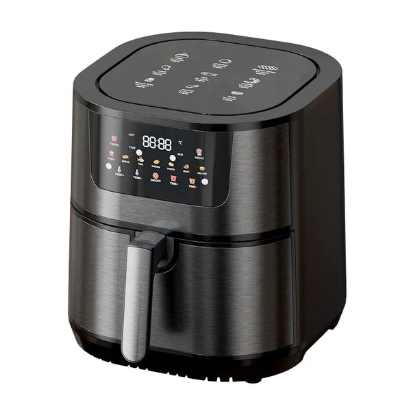 15L Large Capacity Stainless Steel Air Fryer Dual Heating Tubes Detachable Double Baskets Healthy Cooking Roast Bake Grill