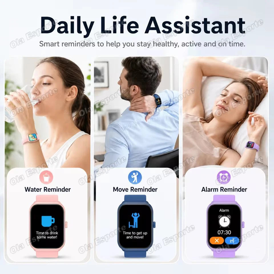 Smart Watch Men 2.01'' AMOLED Screen Waterproof Multiple Sport Mode Fitness HD Bluetooth Call Smartwatch Men Women Bracelet Hw12