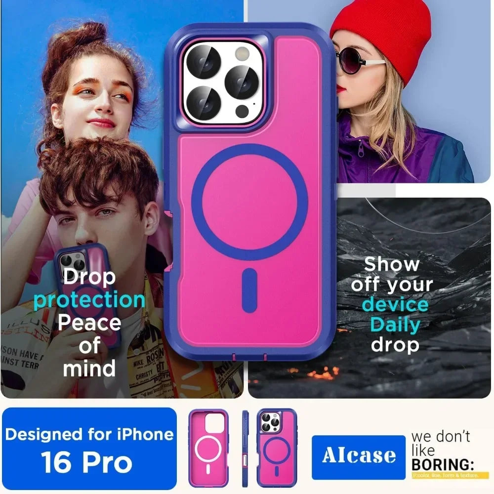 Luxury Ott Magnetic Armor Cases for IPhone Max Box Shockproof Charging