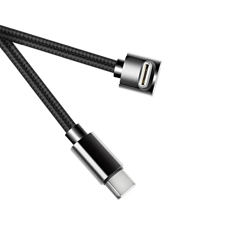 Nylon Braided Data Cable 90 Degree Elbow Line USB C To USB C PD Cable