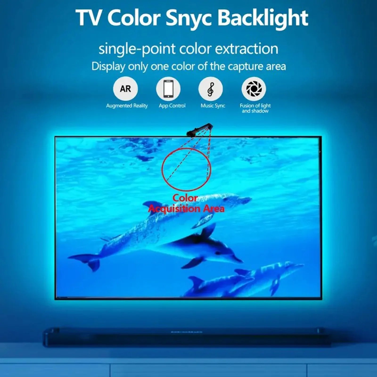 Led Backlight RGBIC LED Strip Light with Color Picking Sensor App Control Light