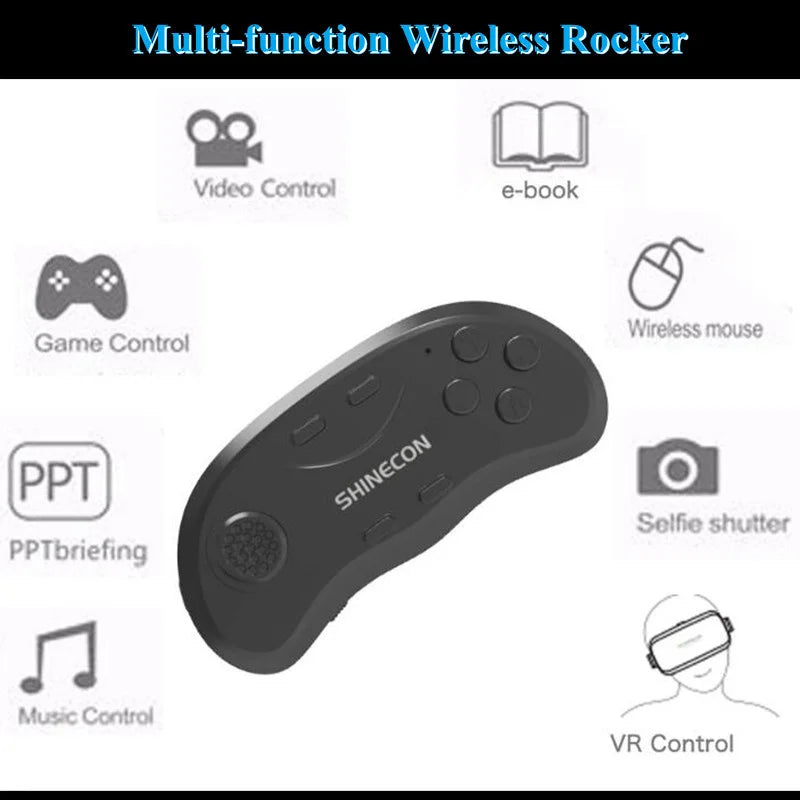 VR SHINECON Thousand Magic Mirror VR Glasses G04BS Bluetooth Headset Version 3D Virtual Reality Helmet Smartphone + Joystick