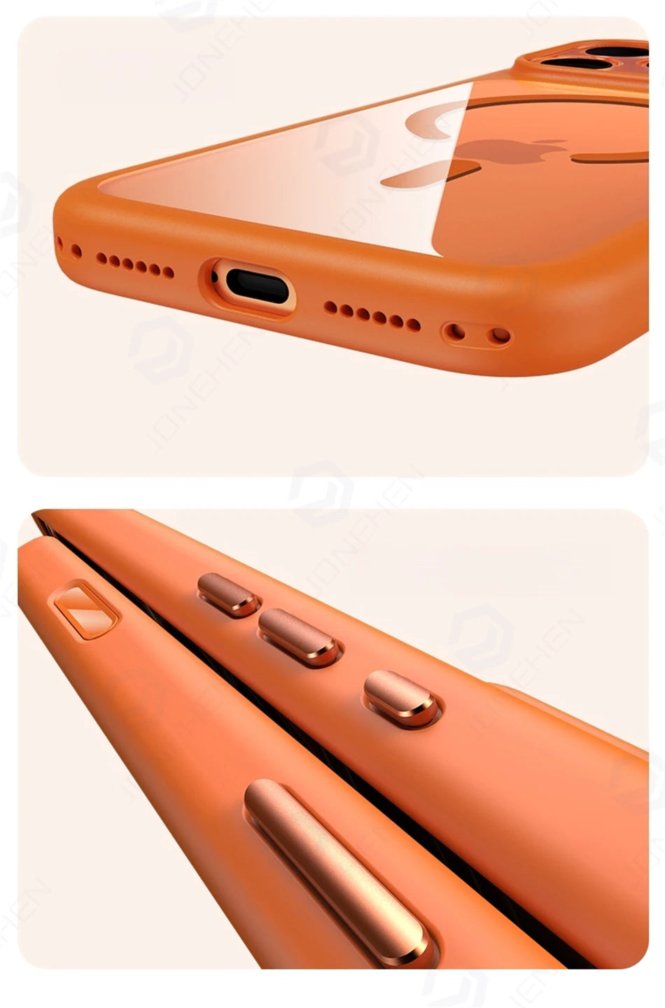 Magnetic Business Simplicity Shockproof Orange Bumper Camera Button Case